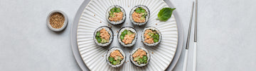 Kimchi Tuna Kimbap with Spring Veggies