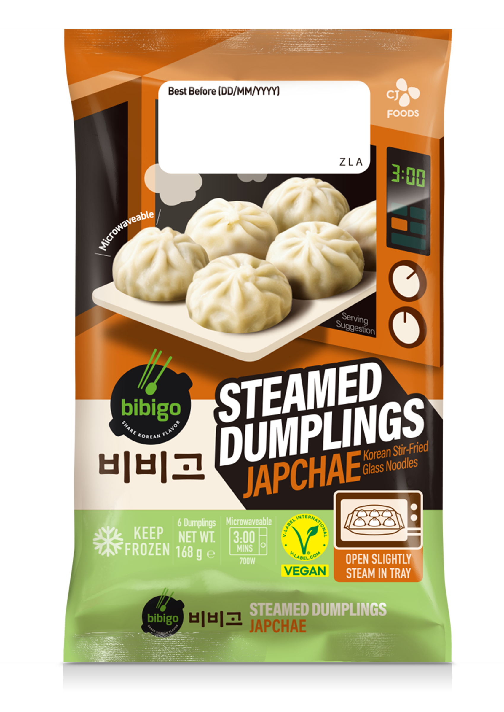 Bibigo Frozen Steamed Dumplings, 1.1 kg